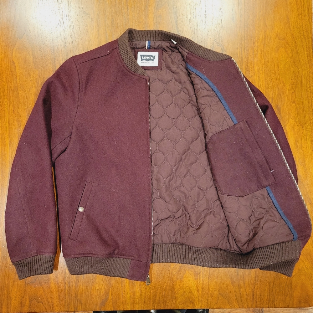 Levi's Maroon Wool Bomber Jacket - image 2